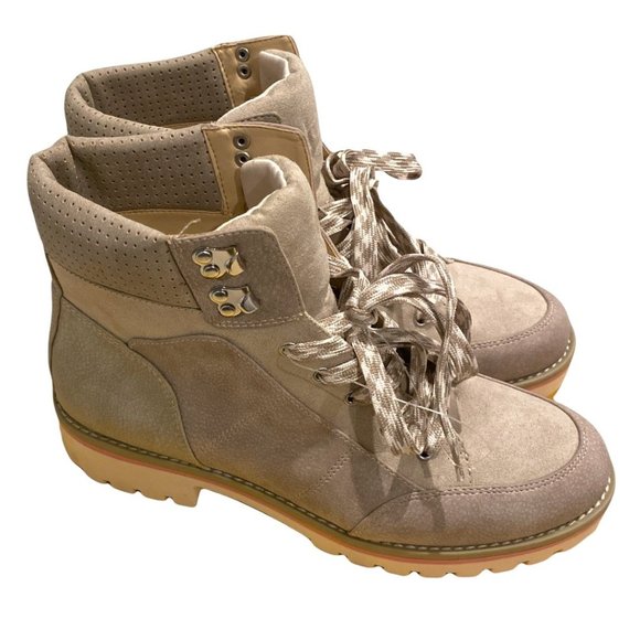 Sole Society So-Taleese Glaze White Joey Boot Taupe Cream Gray Size 8 Womens - Picture 3 of 9